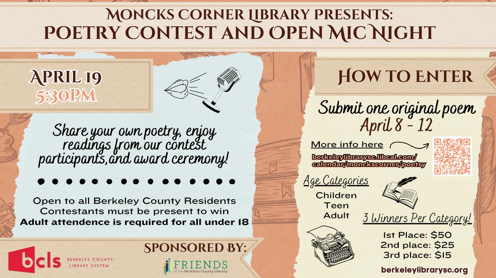 BCLS Poetry Contest Poem Submission Deadline Approaching - Holy City Sinner